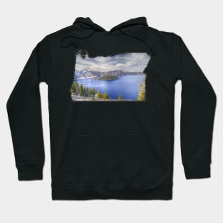 Oregon State Outline (Crater Lake & Wizard Island) Hoodie